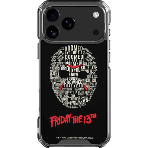 Warner Bros Friday the 13th Doomed iPhone 18 Pro Max Clear Case