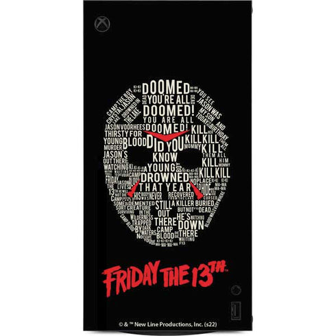 Warner Bros Friday the 13th Doomed XBox Series X Digital Edition Console Skin