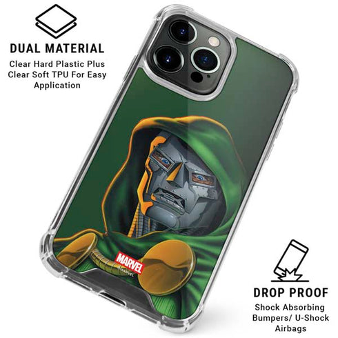 Marvel Dr. Doom Portrait iPhone 15 Pro Clear Case