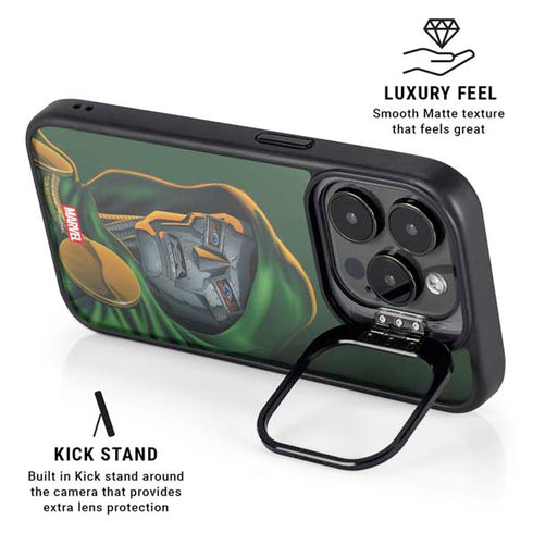 Marvel Dr. Doom Portrait iPhone 16 Pro Max Kickstand Case