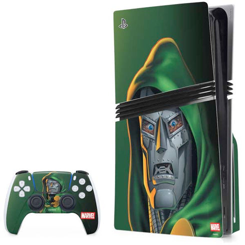 Marvel Dr. Doom Portrait PS5 Pro Disk Bundle Skin