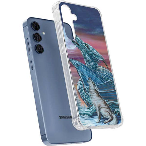 Dragon and the Wolf by Ed Beard Jr Galaxy A55 5G Clear Case