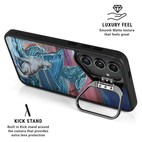 Dragon and the Wolf by Ed Beard Jr Galaxy S25 Plus Kickstand Case