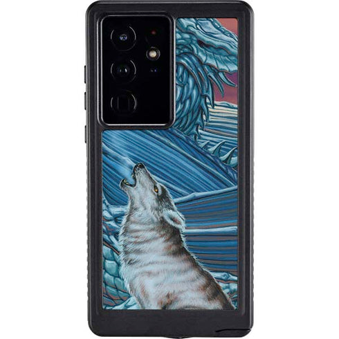 Dragon and the Wolf by Ed Beard Jr Galaxy S24 Ultra Waterproof Case