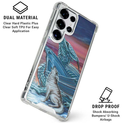 Dragon and the Wolf by Ed Beard Jr Galaxy S25 Ultra Clear Case