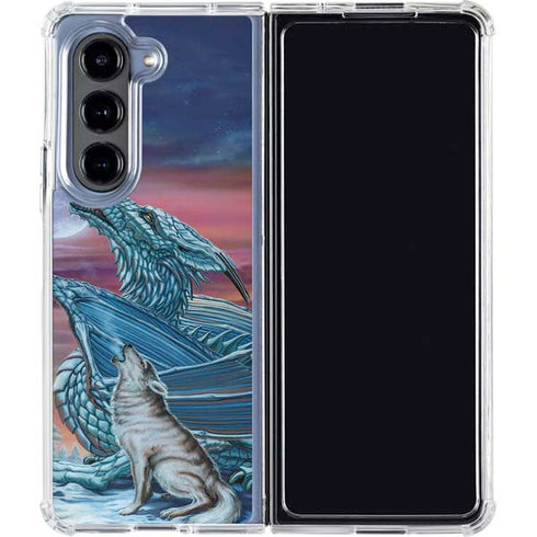 Dragon and the Wolf by Ed Beard Jr Galaxy Z Fold5 5G Clear Case
