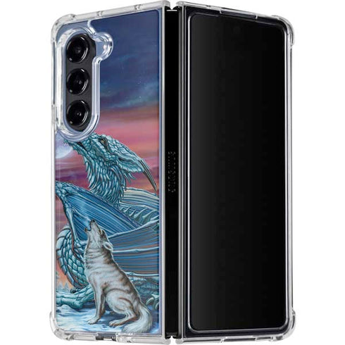 Dragon and the Wolf by Ed Beard Jr Galaxy Z Fold5 5G Clear Case