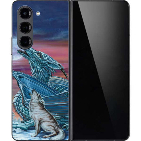 Dragon and the Wolf by Ed Beard Jr Galaxy Z Fold5 5G Skin