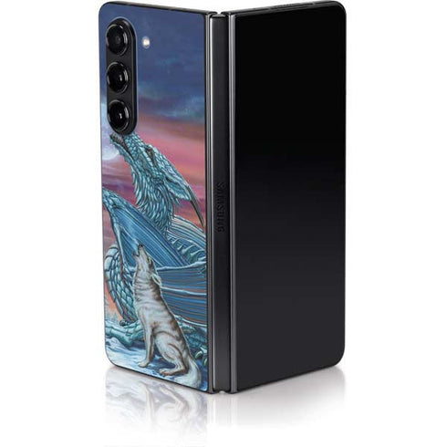 Dragon and the Wolf by Ed Beard Jr Galaxy Z Fold5 5G Skin