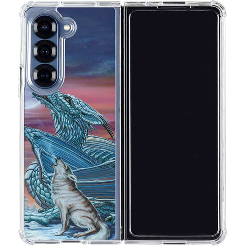Dragon and the Wolf by Ed Beard Jr Galaxy Z Fold6 Clear Case
