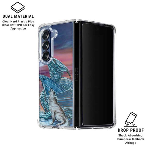 Dragon and the Wolf by Ed Beard Jr Galaxy Z Fold6 Clear Case
