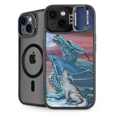Dragon and the Wolf by Ed Beard Jr iPhone 15 Plus Kickstand Case