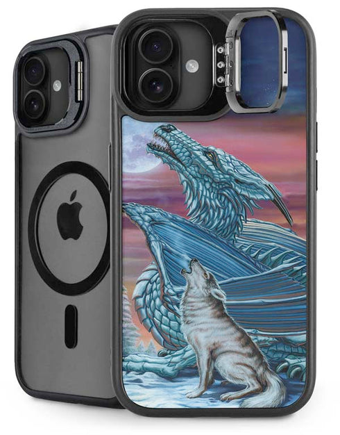 Dragon and the Wolf by Ed Beard Jr iPhone 16 Plus Kickstand Case
