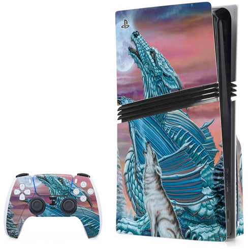 Dragon and the Wolf by Ed Beard Jr PS5 Pro Disk Bundle Skin