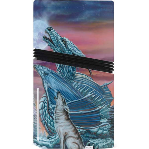 Dragon and the Wolf by Ed Beard Jr PS5 Pro Disk Console Skin