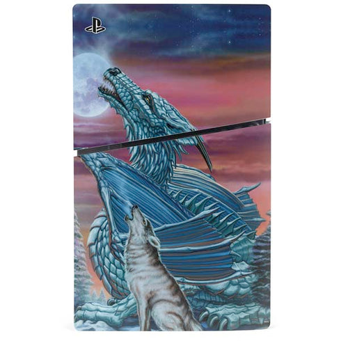 Dragon and the Wolf by Ed Beard Jr PS5 Slim Digital Edition Console Skin
