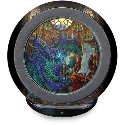 Dragon and Wizard Playing Chess by Ed Beard Jr Fast Charge Wireless Charging Stand Skin