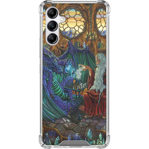Dragon and Wizard Playing Chess by Ed Beard Jr Gabb Phone 4 Clear Case