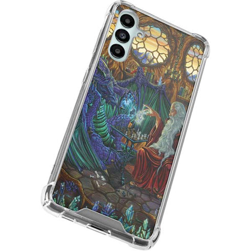 Dragon and Wizard Playing Chess by Ed Beard Jr Gabb Phone 4 Clear Case