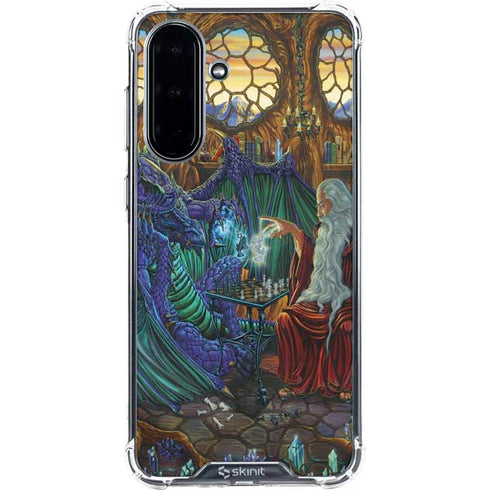 Dragon and Wizard Playing Chess by Ed Beard Jr Galaxy A36 5G Clear Case