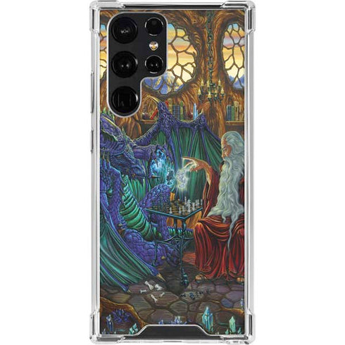 Dragon and Wizard Playing Chess by Ed Beard Jr Galaxy S23 Ultra Clear Case