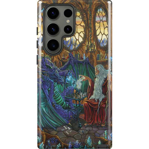 Dragon and Wizard Playing Chess by Ed Beard Jr Galaxy S23 Ultra Pro Case
