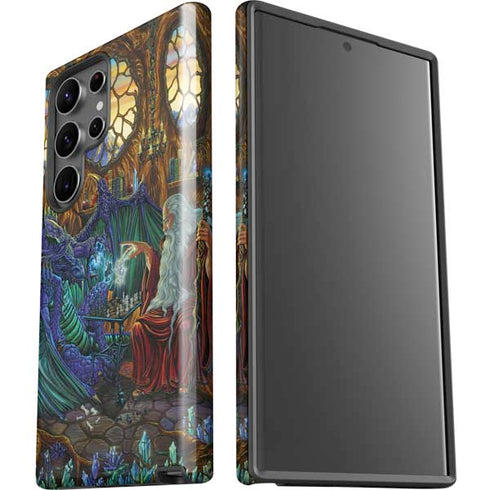 Dragon and Wizard Playing Chess by Ed Beard Jr Galaxy S23 Ultra Pro Case