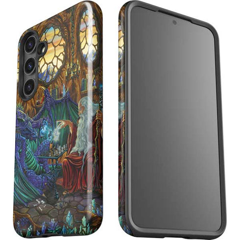 Dragon and Wizard Playing Chess by Ed Beard Jr Galaxy S25 Impact Case