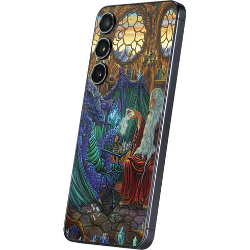 Dragon and Wizard Playing Chess by Ed Beard Jr Galaxy S24 Skin