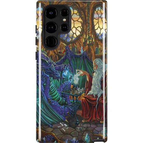 Dragon and Wizard Playing Chess by Ed Beard Jr Galaxy S25 Ultra Impact Case