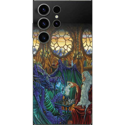 Dragon and Wizard Playing Chess by Ed Beard Jr Galaxy S24 Ultra Skin