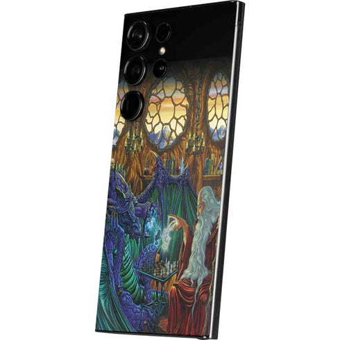 Dragon and Wizard Playing Chess by Ed Beard Jr Galaxy S24 Ultra Skin