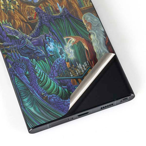 Dragon and Wizard Playing Chess by Ed Beard Jr Galaxy S25 Ultra Skin