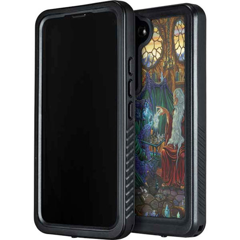 Dragon and Wizard Playing Chess by Ed Beard Jr Galaxy S24 Waterproof Case