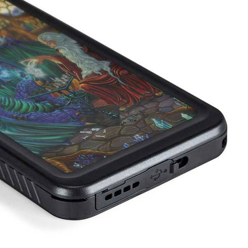 Dragon and Wizard Playing Chess by Ed Beard Jr Galaxy S24 Waterproof Case
