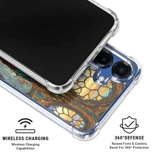 Dragon and Wizard Playing Chess by Ed Beard Jr Galaxy S25 Clear Case