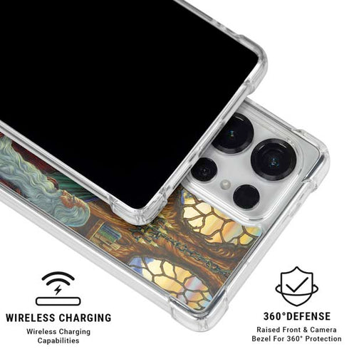 Dragon and Wizard Playing Chess by Ed Beard Jr Galaxy S25 Ultra Clear Case