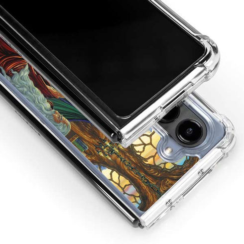 Dragon and Wizard Playing Chess by Ed Beard Jr Galaxy Z Fold5 5G Clear Case