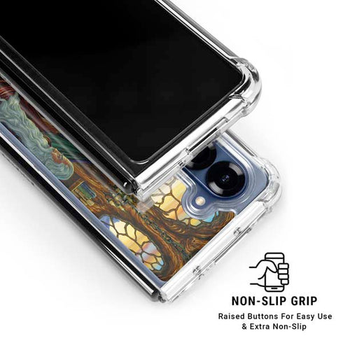 Dragon and Wizard Playing Chess by Ed Beard Jr Galaxy Z Fold6 Clear Case