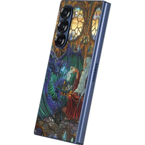 Dragon and Wizard Playing Chess by Ed Beard Jr Galaxy Z Fold6 Skin