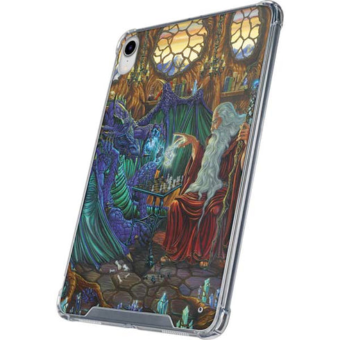 Dragon and Wizard Playing Chess by Ed Beard Jr iPad 11th Gen (2025) Clear Case