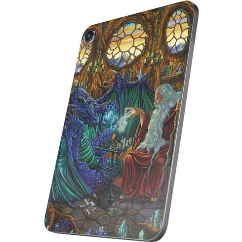 Dragon and Wizard Playing Chess by Ed Beard Jr Apple iPad Mini Skin