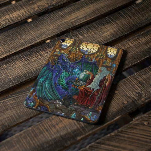Dragon and Wizard Playing Chess by Ed Beard Jr Apple iPad Pro Skin