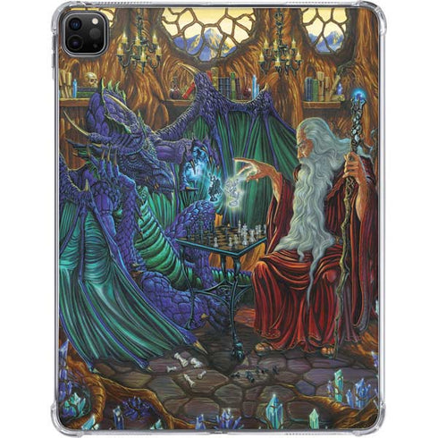 Dragon and Wizard Playing Chess by Ed Beard Jr iPad Pro 11in (2024) Clear Case