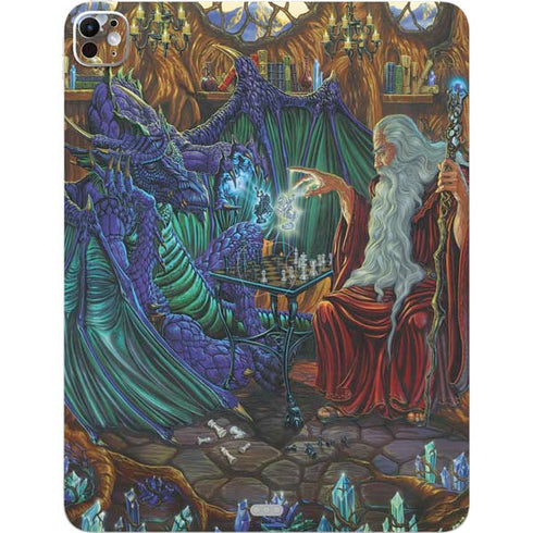 Dragon and Wizard Playing Chess by Ed Beard Jr iPad Pro 13in M4 (2024) Skin
