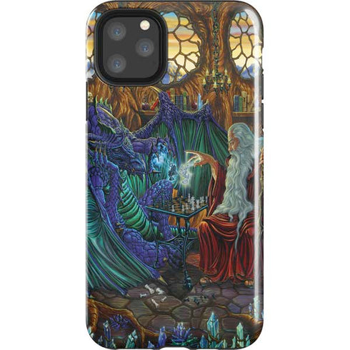 Dragon and Wizard Playing Chess by Ed Beard Jr iPhone Cases