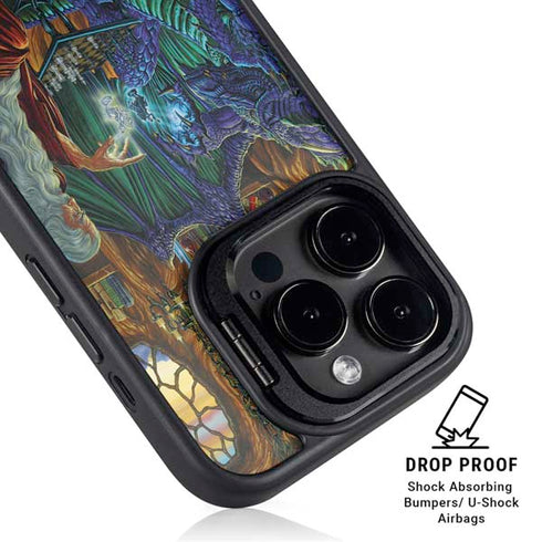 Dragon and Wizard Playing Chess by Ed Beard Jr iPhone 13 Pro Kickstand Case
