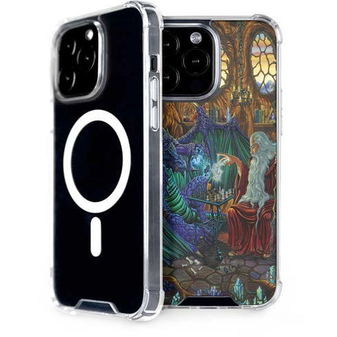 Dragon and Wizard Playing Chess by Ed Beard Jr iPhone Cases