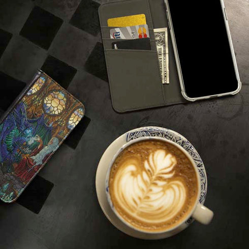 Dragon and Wizard Playing Chess by Ed Beard Jr iPhone 15 Pro Max Folio Case