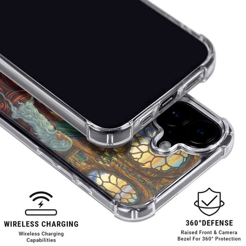 Dragon and Wizard Playing Chess by Ed Beard Jr iPhone 16 Plus Clear Case